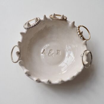Personalised Spiky Engagement Gift Initials Ring Dish, 2 of 7