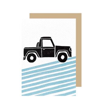 Blue Land Rover Greetings Card, 2 of 2