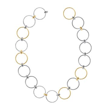 Multi Finish Hula Necklace Sterling Silver Gold Vermeil, 2 of 8