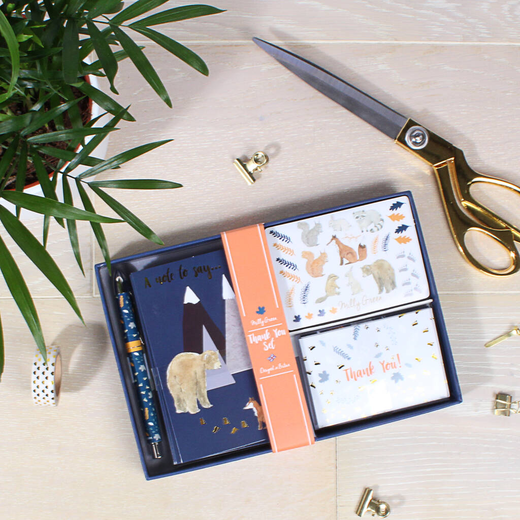 Woodland Floor Thank You Writing Gift Set By Milly Green