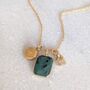 The Trio Emerald, Citrine And Charm Necklace, thumbnail 4 of 10