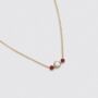 Garnet And Pearl 18k Gold Plated Necklace, thumbnail 2 of 3