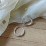 Pure Silver Slim Solid Bali Lightweight Hoop Earring, thumbnail 2 of 8