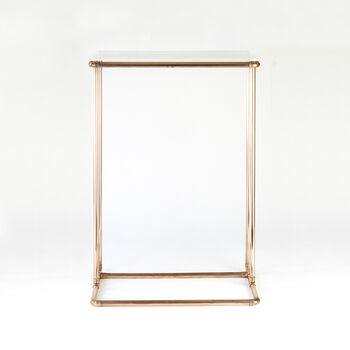 Handmade Side Table In Copper With Clear Acrylic Top, 7 of 9