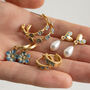 Forget Me Not Heart And Pearl Earrings, thumbnail 4 of 12