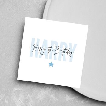 Personalised Name Age Number Birthday Card For Him, 6 of 12