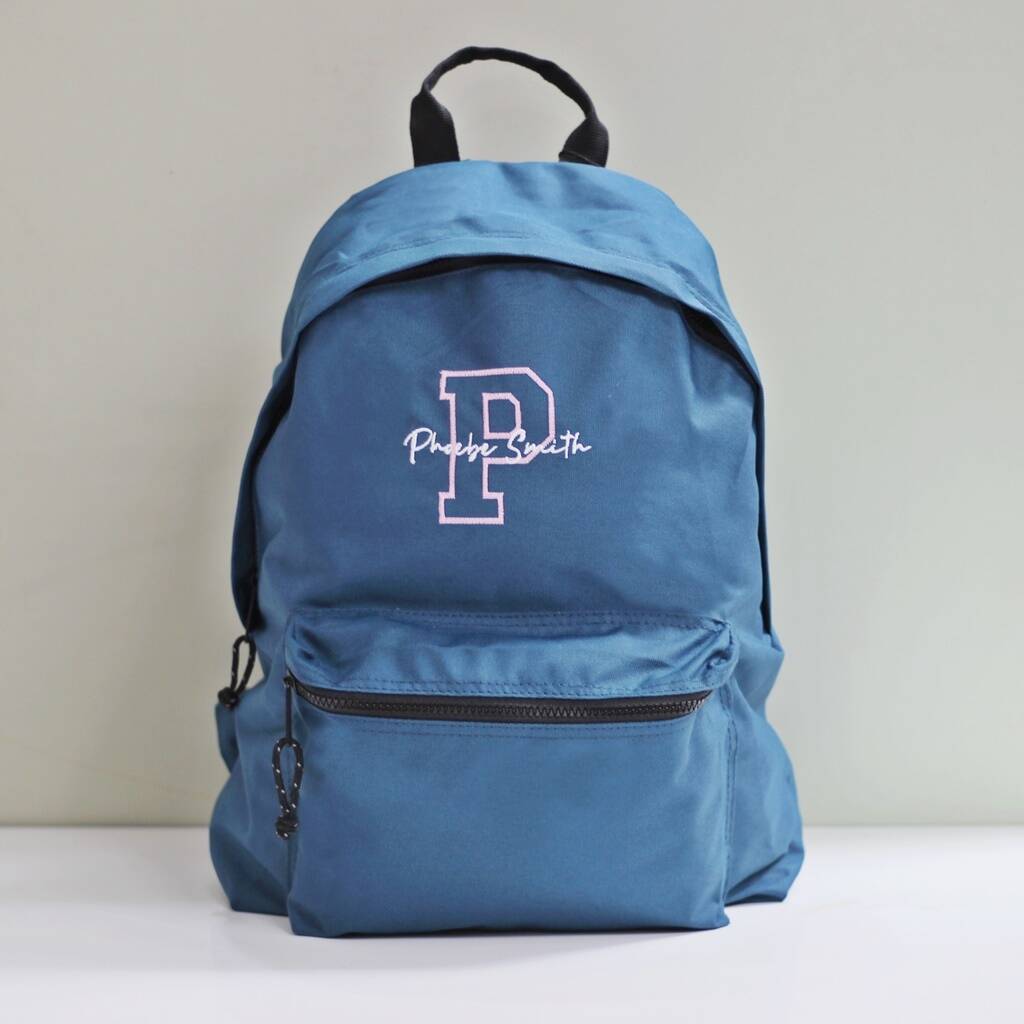 Personalised Recycled Embroidered Backpack By Jack Spratt