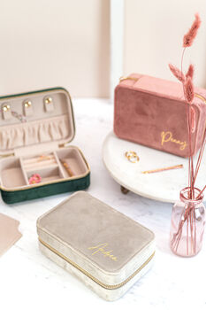 Personalised Velvet Travel Jewellery Box, 8 of 11
