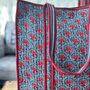 Tote Bag, Beach Bag, Block Print Indian Handbag, thumbnail 2 of 12