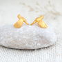 Turtle Dove Earrings In Gold Plated Silver, thumbnail 1 of 3