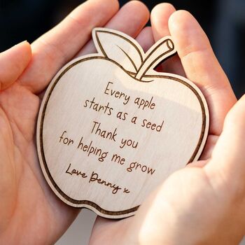 Personalised Thank You Teacher Apple Drinks Coaster – Teacher Appreciation Gift, 2 of 4