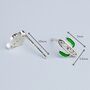 Sterling Silver Crystal Cactus Stud Earrings, thumbnail 2 of 4