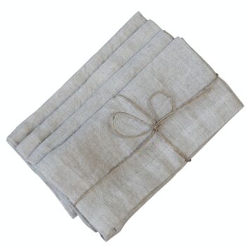 Set Of Four Natural Linen Napkins, 4 of 4