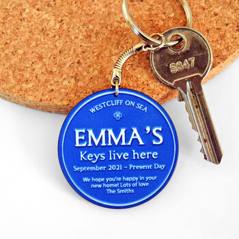 Personalised Blue Plaque Keyring, 4 of 5