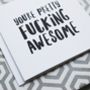 'Fucking Awesome' Funny Thank You Card, thumbnail 3 of 3