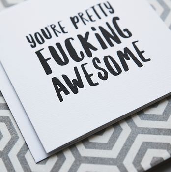 'Fucking Awesome' Funny Thank You Card, 3 of 3
