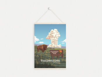 Yellowstone National Park USA Travel Poster Art Print, 6 of 8