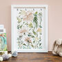 June Roses Birth Flower Print And Name, thumbnail 2 of 4