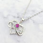 Ruby Gemstone Heart Romantic Love Silver Necklace, thumbnail 1 of 4