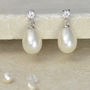 Drop Pearl Earrings, thumbnail 2 of 4