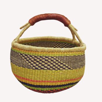 Round Bolga Market Basket Medium, 3 of 5