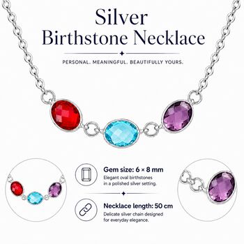 Personalised Create Your Own Oval Family Birthstones Necklace, 2 of 8