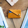 Golden Yellow Leather Wallet With Wave And Sun Detail, thumbnail 1 of 4