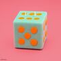 Monopoly Roll The Dice Mint Green And Orange Pillar Candle, thumbnail 2 of 4