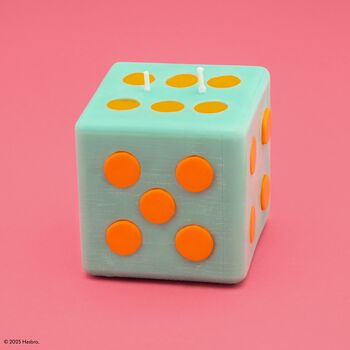 Monopoly Roll The Dice Mint Green And Orange Pillar Candle, 2 of 4