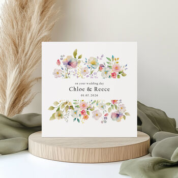 Personalised Wedding Card: Pansy Floral Design, 3 of 5