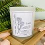 January Carnation Birth Flower Personalised Candle, thumbnail 3 of 11