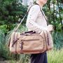 Canvas Holdall Duffel With Side Pockets, thumbnail 5 of 12