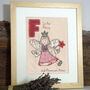 Personalised Girls Alphabet Embroidered Picture Gift, thumbnail 2 of 12