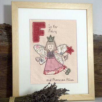 Personalised Girls Alphabet Embroidered Picture Gift, 2 of 12