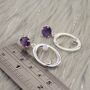 Amethyst, Moonstone Silver Earrings, thumbnail 3 of 9