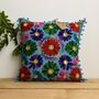 Hand Embroidered Flower Cushion Cover, thumbnail 9 of 10