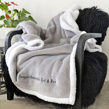 Personalised Grey Super Soft Winter Blanket, 4 of 7