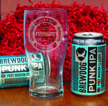 Personalised Pint Glass And Brewdog Punk Ipa Gift Set, 2 of 2