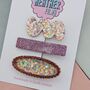 Pink Glitter Resin Hair Clips, thumbnail 3 of 4