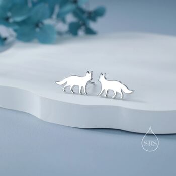 Cute Fox Stud Earrings In Sterling Silver, 3 of 12