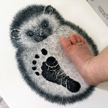 Personalised Baby Hedgehog Footprint Kit, 2 of 5