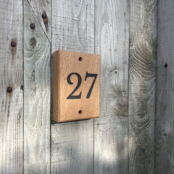 House Number Plaque, Chunky Solid Oak, 3 of 8