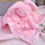Personalised Pink Bunny Comforter For Baby, thumbnail 1 of 6