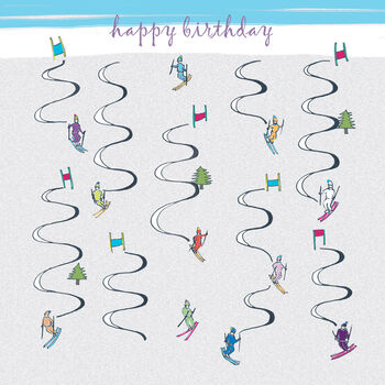 'Skiing' Birthday Card, 3 of 4