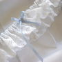 Audrey 'Something Blue' White Wedding Garter, thumbnail 4 of 10