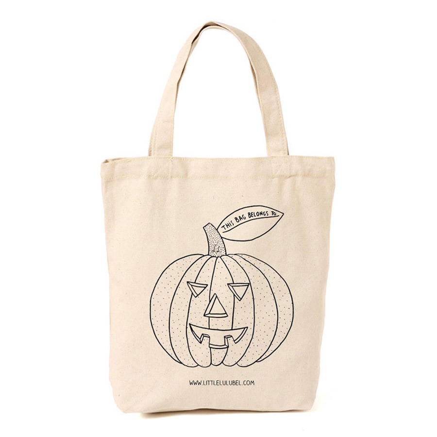 colour in trick or treat bag by little lulubel | notonthehighstreet.com