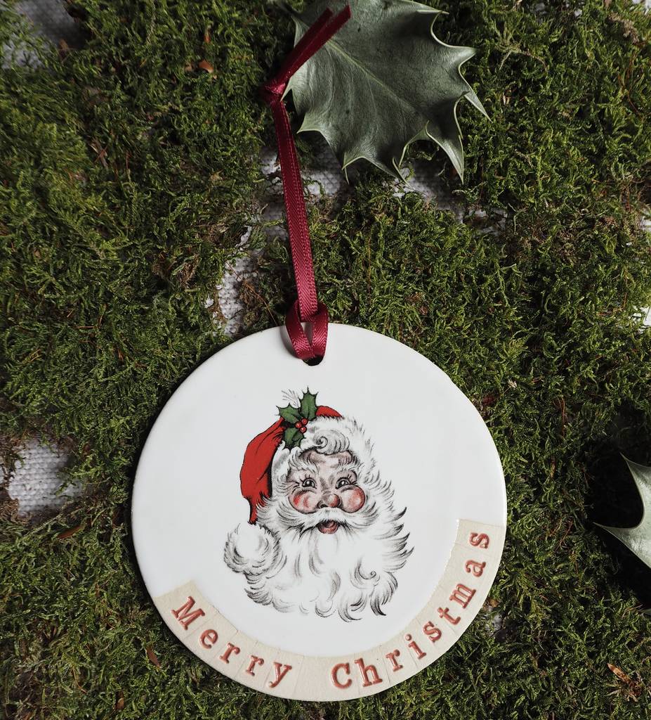 Merry Christmas Decoration By Glosters Pottery  notonthehighstreet.com