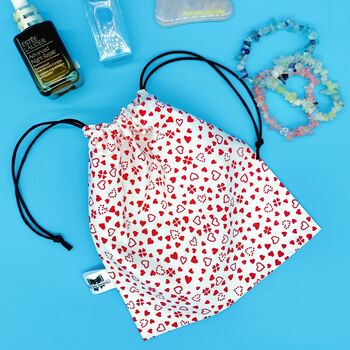 Love Hearts Drawstring Gift Pouch Bag, 2 of 2