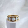 Opal Effect Gold Band Ring – 16k Gold Plated Brass With Shimmering Lab Opals, thumbnail 5 of 8