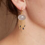 Aquamarine Topaz Gold Plated Silver Chain Drop Earrings, thumbnail 5 of 10